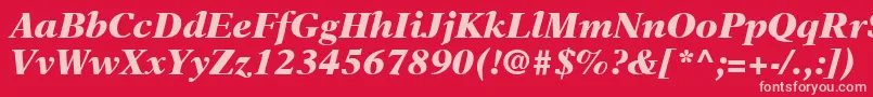 Шрифт NewAsterLtBlackItalic – розовые шрифты на красном фоне