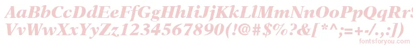 フォントNewAsterLtBlackItalic – 白い背景にピンクのフォント