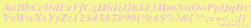 NewAsterLtBlackItalic Font – Pink Fonts on Yellow Background