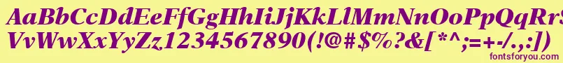 Шрифт NewAsterLtBlackItalic – фиолетовые шрифты на жёлтом фоне