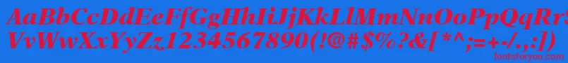 Шрифт NewAsterLtBlackItalic – красные шрифты на синем фоне