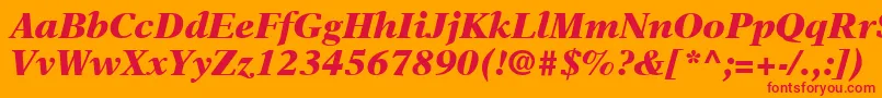 NewAsterLtBlackItalic-fontti – punaiset fontit oranssilla taustalla