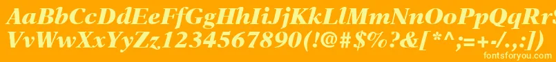 NewAsterLtBlackItalic Font – Yellow Fonts on Orange Background