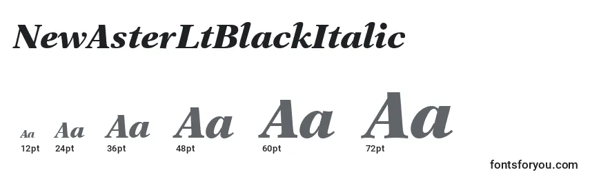 NewAsterLtBlackItalic Font Sizes