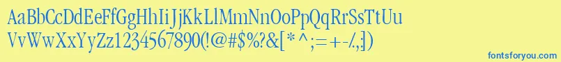 Garamondlightcondssk Font – Blue Fonts on Yellow Background