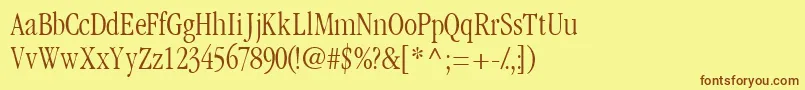 Garamondlightcondssk Font – Brown Fonts on Yellow Background