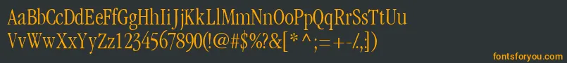 フォントGaramondlightcondssk – 黒い背景にオレンジの文字