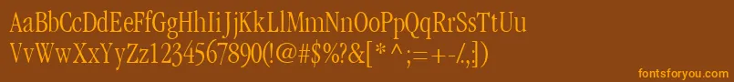 Garamondlightcondssk Font – Orange Fonts on Brown Background