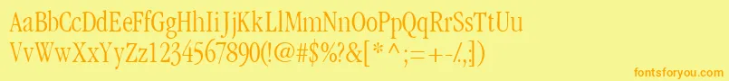 Garamondlightcondssk Font – Orange Fonts on Yellow Background