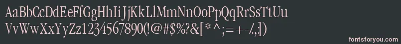 フォントGaramondlightcondssk – 黒い背景にピンクのフォント