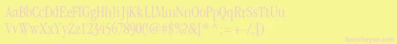 Garamondlightcondssk Font – Pink Fonts on Yellow Background