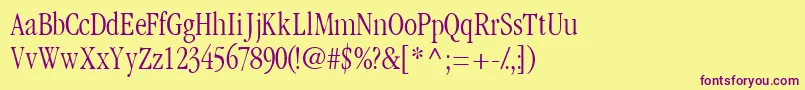 Garamondlightcondssk Font – Purple Fonts on Yellow Background
