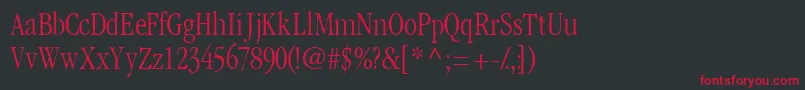 フォントGaramondlightcondssk – 黒い背景に赤い文字