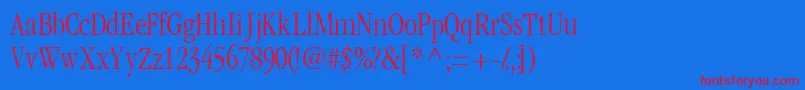 Garamondlightcondssk Font – Red Fonts on Blue Background