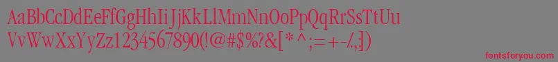 Garamondlightcondssk Font – Red Fonts on Gray Background