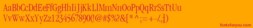 Garamondlightcondssk Font – Red Fonts on Orange Background