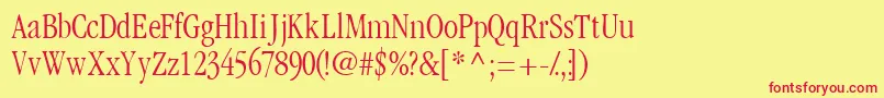 Garamondlightcondssk Font – Red Fonts on Yellow Background