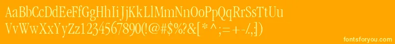 Fonte Garamondlightcondssk – fontes amarelas em um fundo laranja