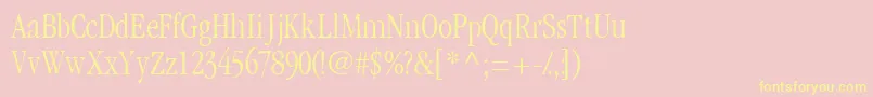 Garamondlightcondssk Font – Yellow Fonts on Pink Background