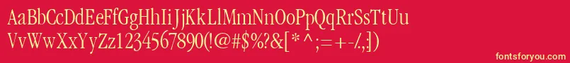 Garamondlightcondssk Font – Yellow Fonts on Red Background