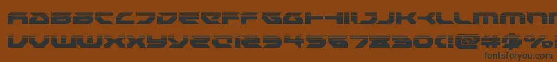Royalsamuraihalf-Schriftart – Schwarze Schriften auf braunem Hintergrund