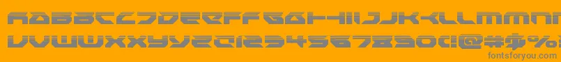 Royalsamuraihalf-Schriftart – Graue Schriften auf orangefarbenem Hintergrund