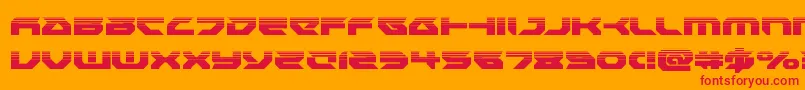 Royalsamuraihalf-Schriftart – Rote Schriften auf orangefarbenem Hintergrund