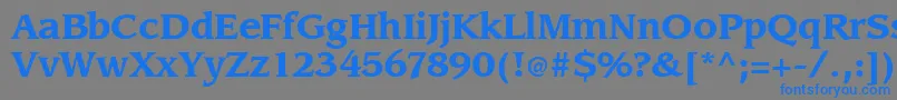 フォントSlingbold – 灰色の背景に青い文字