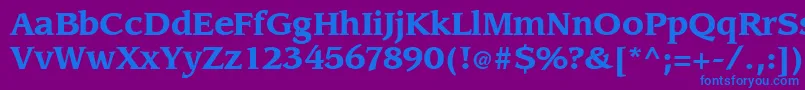 フォントSlingbold – 紫色の背景に青い文字