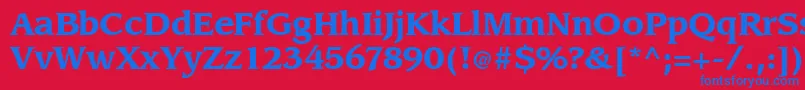 フォントSlingbold – 赤い背景に青い文字