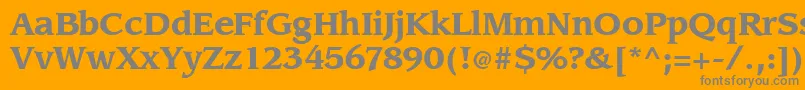 Slingbold-fontti – harmaat kirjasimet oranssilla taustalla