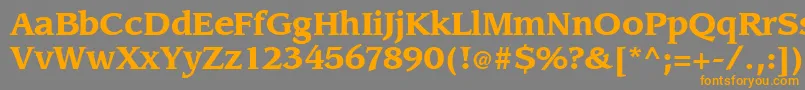 フォントSlingbold – オレンジの文字は灰色の背景にあります。