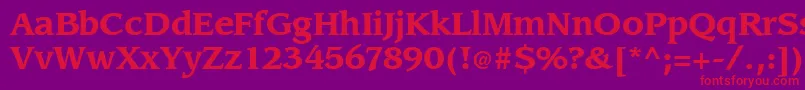 フォントSlingbold – 紫の背景に赤い文字