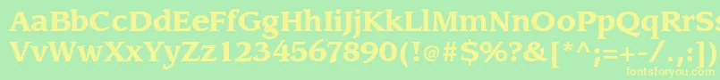 Slingbold-fontti – keltaiset fontit vihreällä taustalla