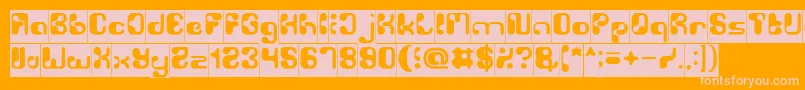 BiologicalInverse Font – Pink Fonts on Orange Background