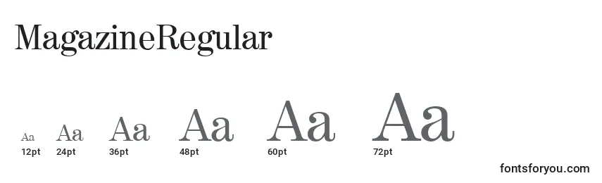 MagazineRegular Font Sizes