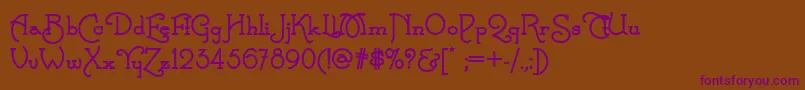 CalamityjanenfBold Font – Purple Fonts on Brown Background