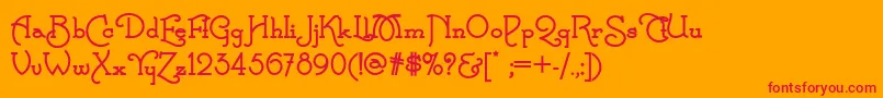 CalamityjanenfBold Font – Red Fonts on Orange Background