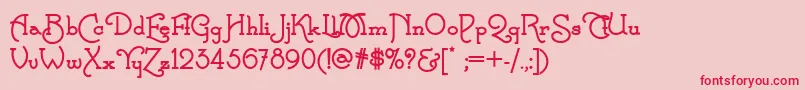 Police CalamityjanenfBold – polices rouges sur fond rose