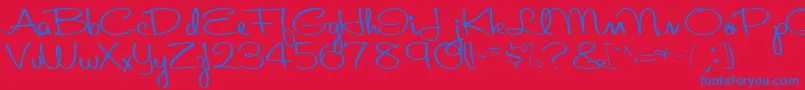 Aboutface33RegularTtcon-Schriftart – Blaue Schriften auf rotem Hintergrund