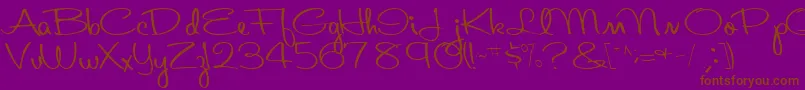 フォントAboutface33RegularTtcon – 紫色の背景に茶色のフォント