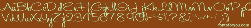 Шрифт Aboutface33RegularTtcon – зелёные шрифты на коричневом фоне