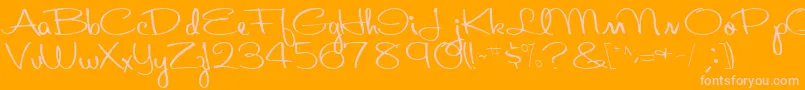 Aboutface33RegularTtcon-Schriftart – Rosa Schriften auf orangefarbenem Hintergrund