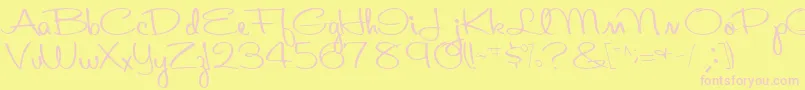 Aboutface33RegularTtcon Font – Pink Fonts on Yellow Background