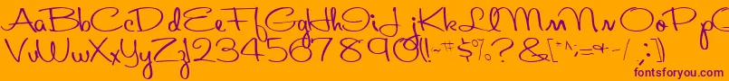 Aboutface33RegularTtcon Font – Purple Fonts on Orange Background