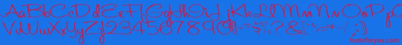 Aboutface33RegularTtcon Font – Red Fonts on Blue Background