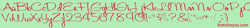Aboutface33RegularTtcon Font – Red Fonts on Green Background