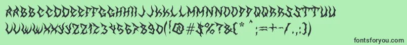 fuente MbTheGreatReaper – Fuentes Negras Sobre Fondo Verde