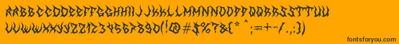 MbTheGreatReaper-fontti – mustat fontit oranssilla taustalla