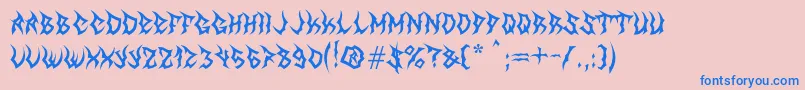 MbTheGreatReaper Font – Blue Fonts on Pink Background